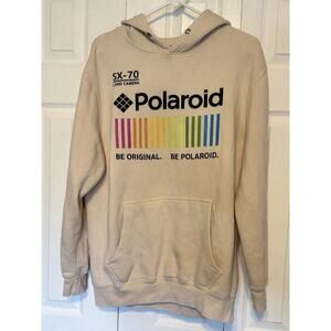 Polaroid Authentic Hoodie Pullover Men's Medium White Logo Vintage
